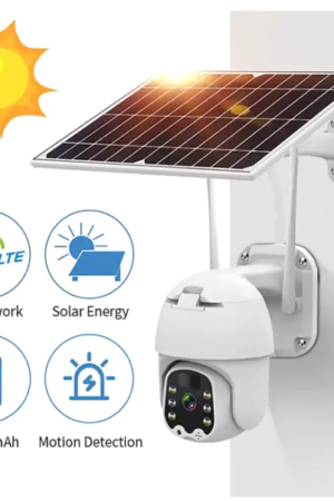 WIFI Intelligent IP Camera with Solar Panel 360 Degree Monitor 1080P 4G Sim Card /WiFi Solar PTZ Speed Dome Cameras Security Low Power Consumption Wireless CCTV Outdoor Security Monitor